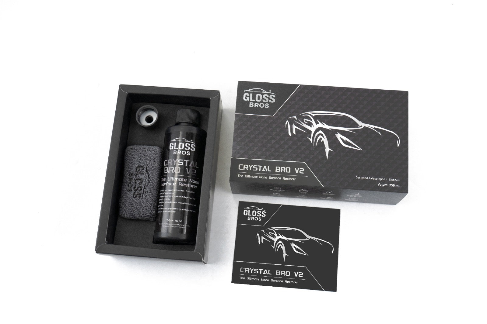 Crystal Bro V2 – Reporfyllning, Lackskydd & Hydrofobisk Effekt (250 ml)