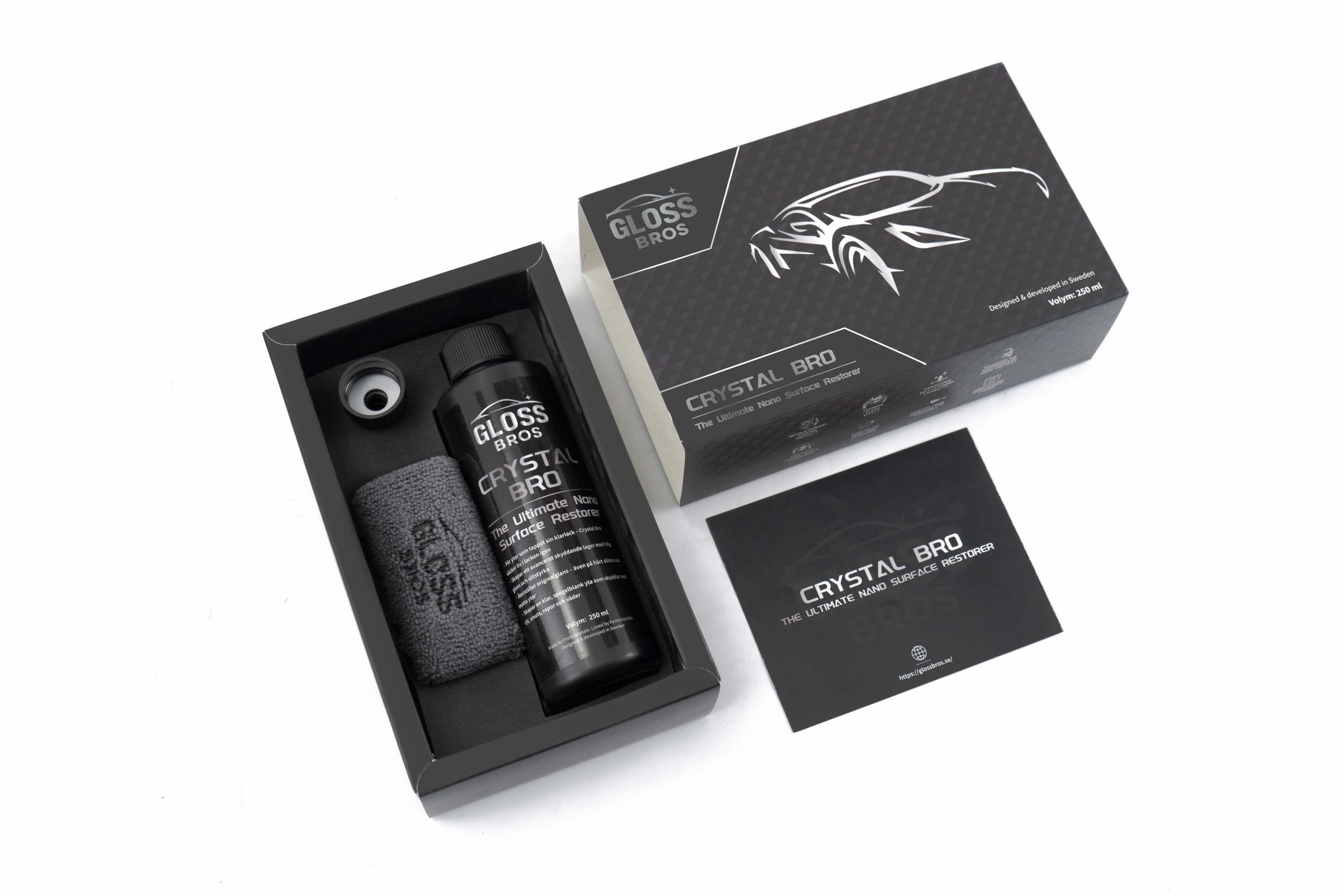 Crystal Bro – Auton maalipinnan suoja peilimäisellä kiillolla ja naarmujen täytöllä (250 ml)