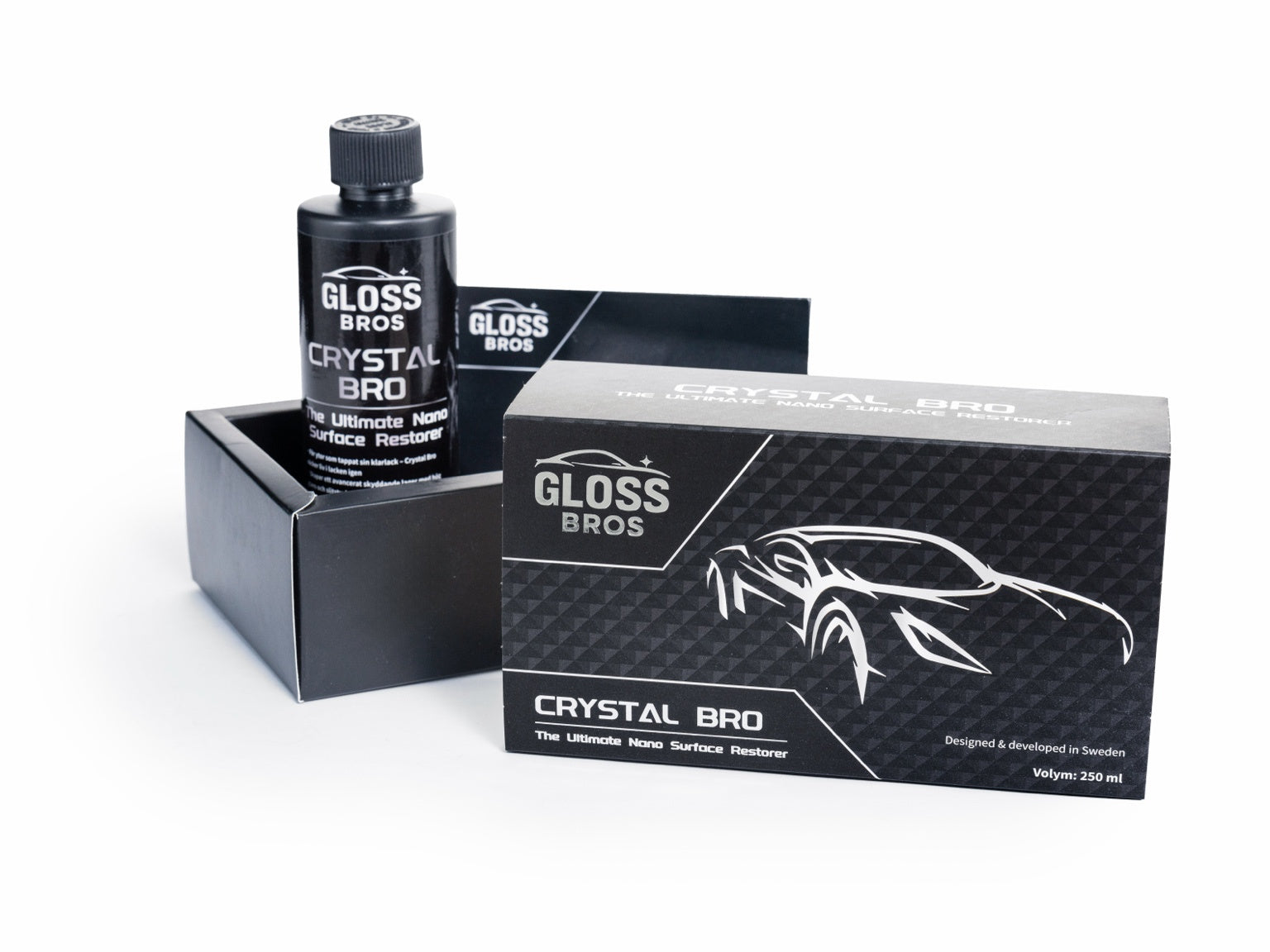 Crystal Bro – Auton maalipinnan suoja peilimäisellä kiillolla ja naarmujen täytöllä (250 ml)